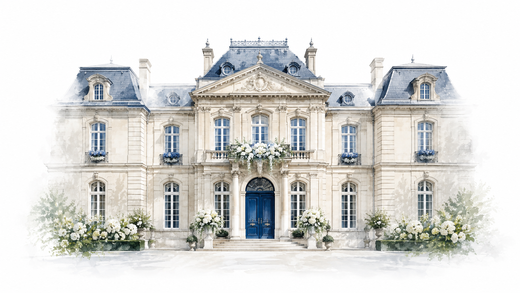 Illustration aquarellée de la mairie de Gennevilliers
