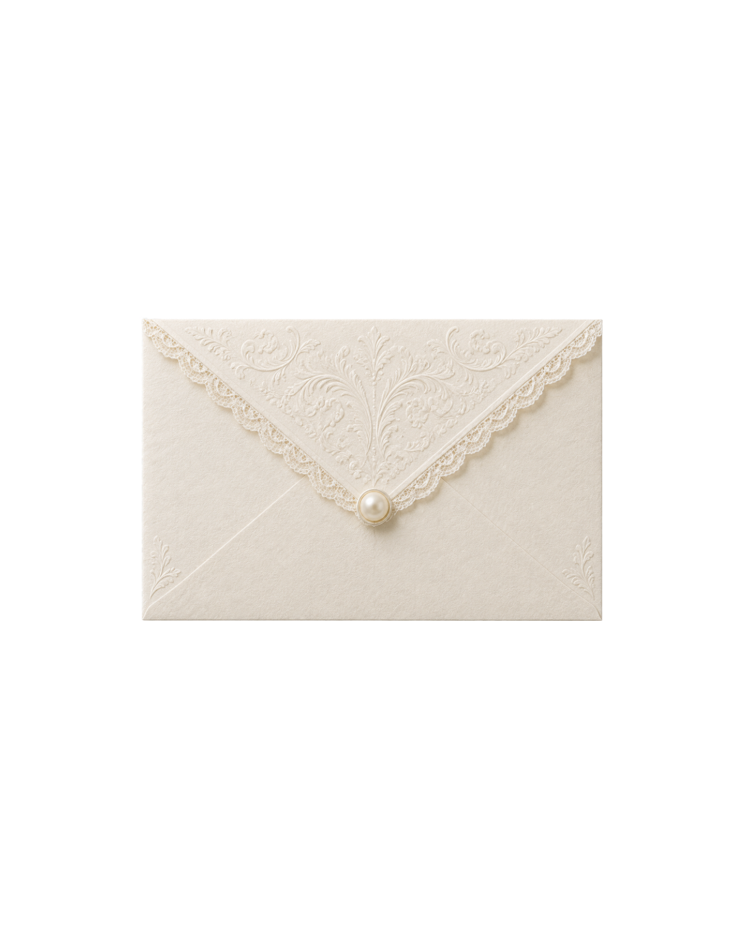 Enveloppe ivoire couture fermée